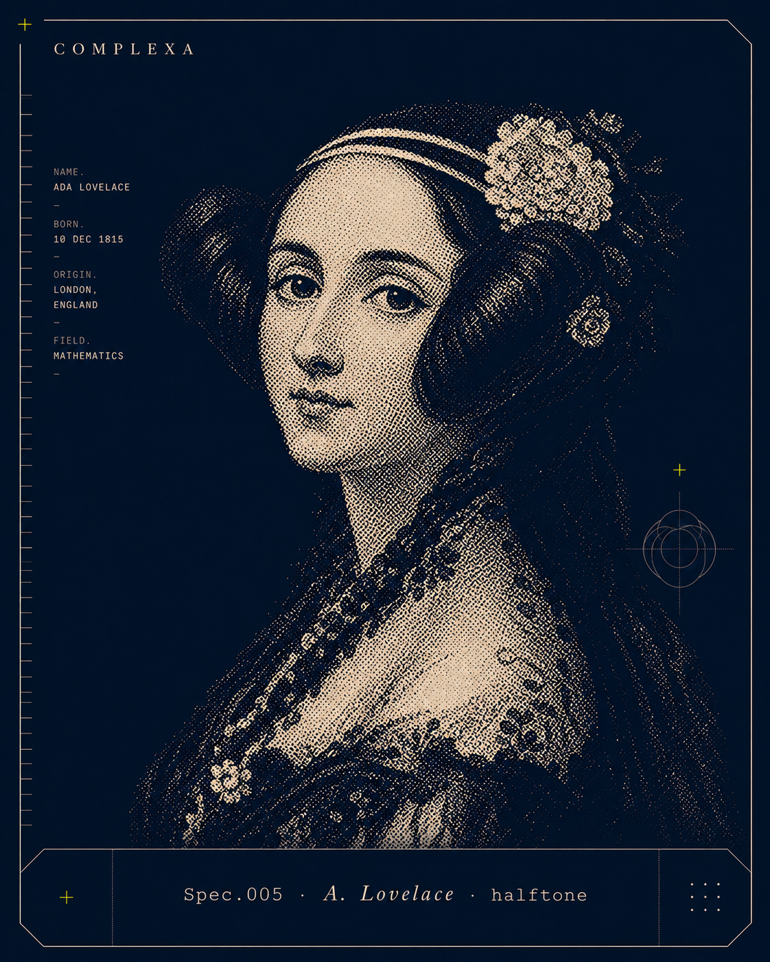 Ada Lovelace — espécimen halftone