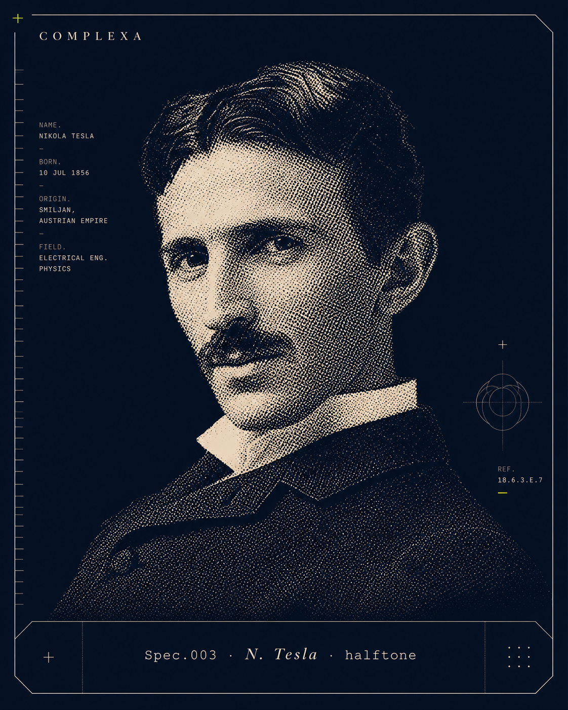 Nikola Tesla — halftone